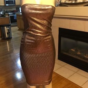 Tubptop copper metallic dress